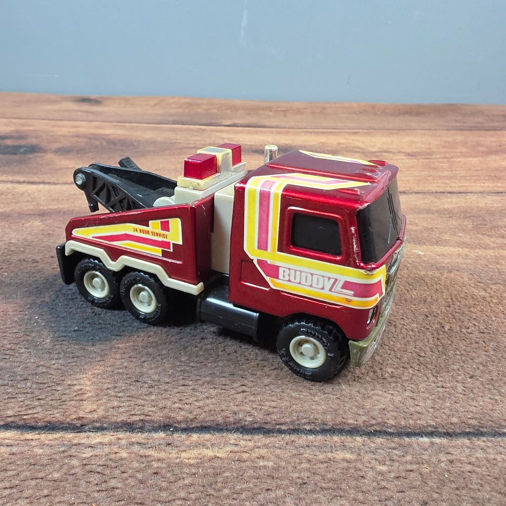 Buddy L Mack Tow Truck Kids OS Red Fair 24 Hour Service Diecast Broken Hook
